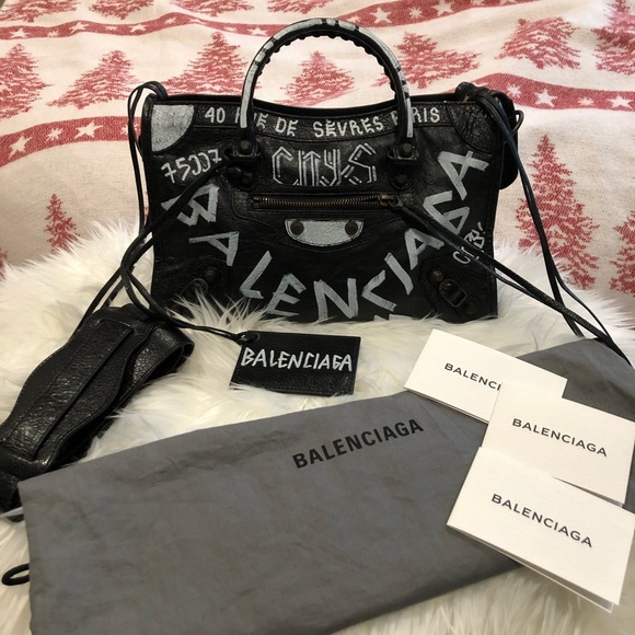 Balenciaga Handbags - Balenciaga Classic City Graffiti Small